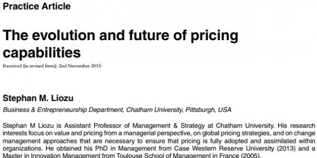 The Evolution and Future of Pricing Capabilities | Journal of Revenue and Pricing Management