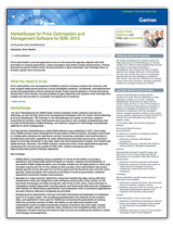 Report: Gartner MarketScope for Price Optimization and Management Software for B2B: 2013